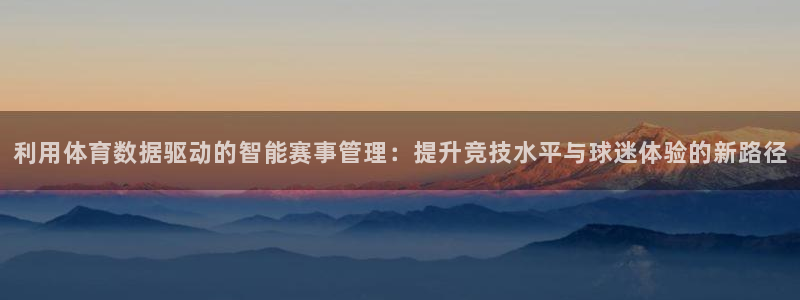 新球体育法乙：利用体育数据驱动的智能赛事管理：提升竞技水平与球迷体验的新路径